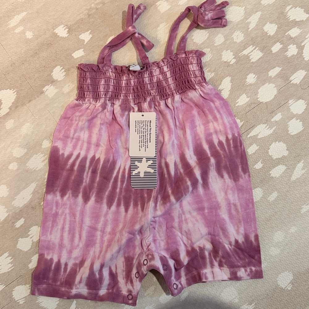 NWT Splendid Pink Tie-Dye Kids One Piece 6-12‎